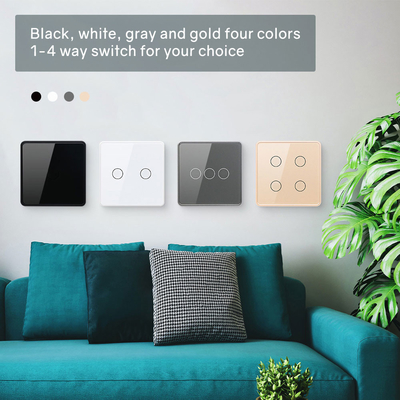 Glomarket Smart EU/UK 1-4Gang Wall Switch WIFI/Zigbee Glass Panel Light Switch Tuya Smart Switch Z Google Alexa