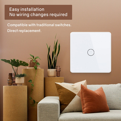 Glomarket Smart EU/UK 1-4Gang Wall Switch WIFI/Zigbee Glass Panel Light Switch Tuya Smart Switch Z Google Alexa