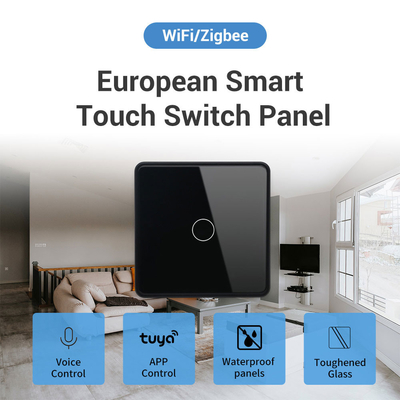 Glomarket Smart EU/UK 1-4Gang Wall Switch WIFI/Zigbee Glass Panel Light Switch Tuya Smart Switch Z Google Alexa