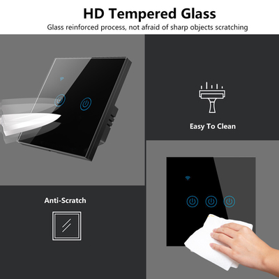 Glomarket UE 1/2/3/4 Gang Tuya Smart Switch Light Alexa Voice Control Touch Glass Wall Wireless WiFi Elektryczny przełącznik
