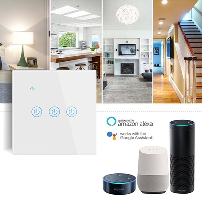Glomarket UE 1/2/3/4 Gang Tuya Smart Switch Light Alexa Voice Control Touch Glass Wall Wireless WiFi Elektryczny przełącznik
