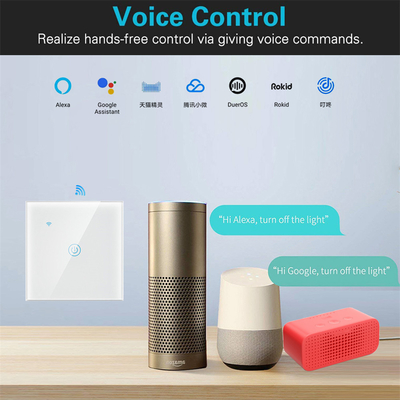 Glomarket UE 1/2/3/4 Gang Tuya Smart Switch Light Alexa Voice Control Touch Glass Wall Wireless WiFi Elektryczny przełącznik