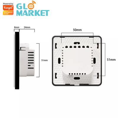 Glomarket Tuya Smart Glass Touch Button Wifi Smart Boiler Switch Alexa Voice Control EU Standard Heater Switch