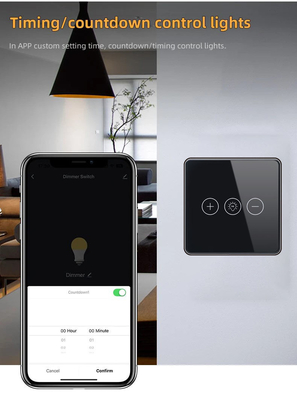 Glomarket Tuya Inteligentny przełącznik Wi-Fi Bezprzewodowy szklany panel kryształowy Dotykowy ścienny Inteligentny przełącznik Ściemniacz Wi-fi Światło dla inteligentnego domu