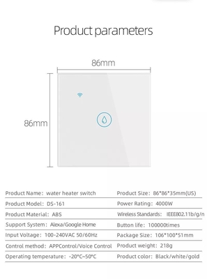 Glomarket Smart Home Remote Voice Control Panel dotykowy Grzejnik wody Przełącznik Tuya Bezprzewodowy Przełącznik Wi-Fi