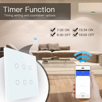 Glomarket Smart Wifi Brazylia 118*124 Przełącznik Praca z asystentem Google Alexa Tuya Smart Light Switch dla domu