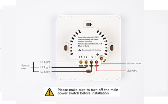 Glomarket Tuya Wifi Smart Wall Light Switch 1/2/3 Gang Support Voice/app/touch Control Z Ekranem Wyświetlania Temperatury