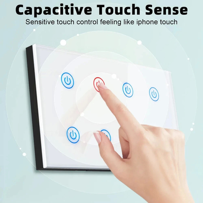Glomarket Smart Home 8 Gang Wall Switch US Standard Tuya Voice APP Telekomanda bezprzewodowa Touch Wall Light Switch