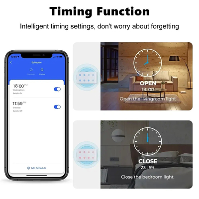 Glomarket Smart Home 8 Gang Wall Switch US Standard Tuya Voice APP Telekomanda bezprzewodowa Touch Wall Light Switch