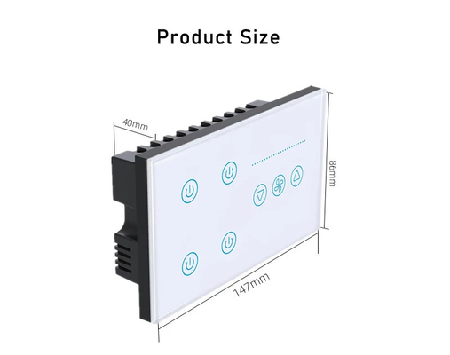 Glomarket Tuya Smart Wall Touch Switch Szklany Panel Elektryczne Światło I Fener Przełącznik Smart Life Alexa Voice Control