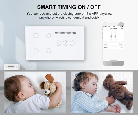 Glomarket Tuya Smart Wall Touch Switch Szklany Panel Elektryczne Światło I Fener Przełącznik Smart Life Alexa Voice Control