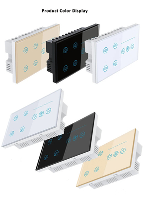 Glomarket Tuya Smart Wall Touch Switch Szklany Panel Elektryczne Światło I Fener Przełącznik Smart Life Alexa Voice Control