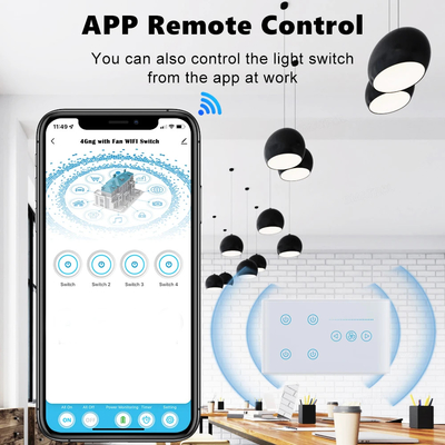 Glomarket Tuya Smart Wall Touch Switch Szklany Panel Elektryczne Światło I Fener Przełącznik Smart Life Alexa Voice Control
