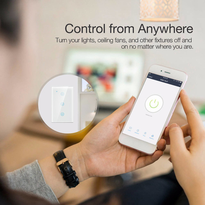 Glomarket Nowy Design Produkty Tuya Smart Wifi Przełącznik ścienny Us Standardowy Panel dotykowy ze szkła Światło Przełącznik obsługa aplikacja sterowanie zdalne