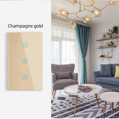 Glomarket Nowy Design Produkty Tuya Smart Wifi Przełącznik ścienny Us Standardowy Panel dotykowy ze szkła Światło Przełącznik obsługa aplikacja sterowanie zdalne