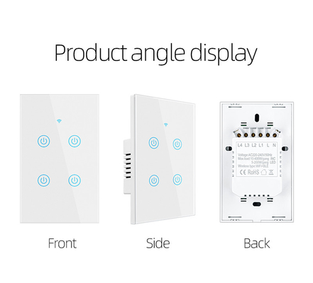 Glomarket Nowy Design Produkty Tuya Smart Wifi Przełącznik ścienny Us Standardowy Panel dotykowy ze szkła Światło Przełącznik obsługa aplikacja sterowanie zdalne