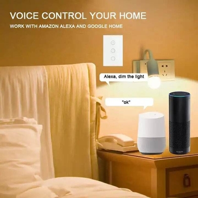 Glomarket Digital Smart Switch Light Wifi Dimmer Wireless Glass Touch Wall Light Switch Panel Tuya Długotrwałe sterowanie z Alexa