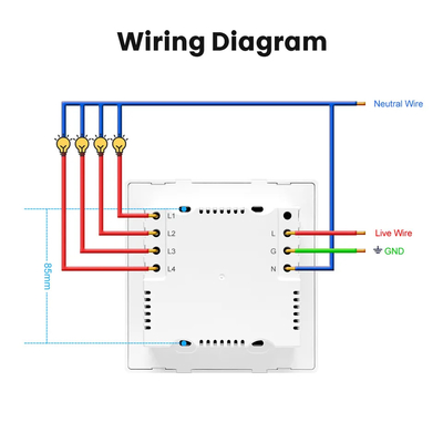 Glomarket Smart Wifi Brazil Standard Smart Home Tuya Smart 4 Gang Switch And Socket Wifi Smart Wall Socket Praca z Alexa