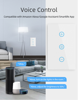Glomarket US Standard Dimmer Wireless Switch Elektryczny Smart Switch Inteligentny Wall Dimmer Light Switch Inteligentna domowa automatyka