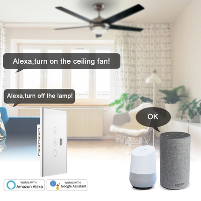 Glomarket Tuya Wifi Smart Fan Switch Tuya Smart Switch Fan Speed Light On Off Voice Control Control Switch Standard UE / USA