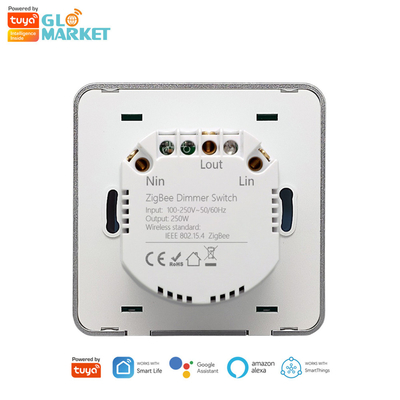 Glomarket Smart Home Dimmer Switch Tuya Zigbee Voice Control Knob Dimming Reguluj jasność za pomocą cyfrowego wyświetlacza