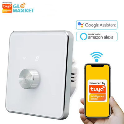 Glomarket Smart Home Dimmer Switch Tuya Zigbee Voice Control Knob Dimming Reguluj jasność za pomocą cyfrowego wyświetlacza