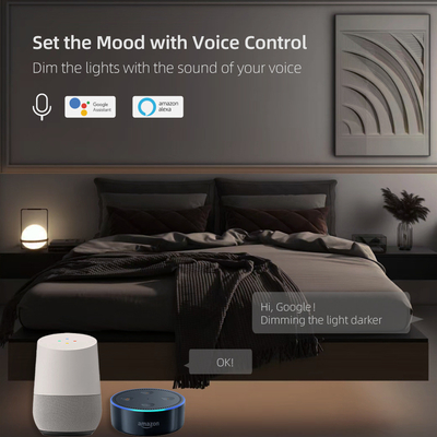 Glomarket Smart Home Dimmer Switch Tuya Zigbee Voice Control Knob Dimming Reguluj jasność za pomocą cyfrowego wyświetlacza