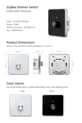 Glomarket Smart Home Dimmer Switch Tuya Zigbee Voice Control Knob Dimming Reguluj jasność za pomocą cyfrowego wyświetlacza