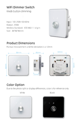 Glomarket Smart Home Dimmer Switch Tuya Zigbee Voice Control Knob Dimming Reguluj jasność za pomocą cyfrowego wyświetlacza