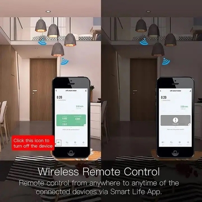 Glomarket Wi-Fi Tuya/Smart Life App Długotrwałe sterowanie Smart Circuit Protector Relay Device Switch Breaker Energy Meter