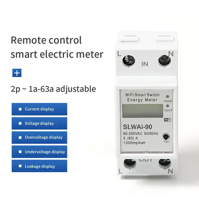Glomarket Wi-Fi Tuya/Smart Life App Długotrwałe sterowanie Smart Circuit Protector Relay Device Switch Breaker Energy Meter