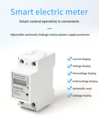 Glomarket Wi-Fi Tuya/Smart Life App Długotrwałe sterowanie Smart Circuit Protector Relay Device Switch Breaker Energy Meter