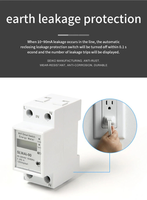 Glomarket Wi-Fi Tuya/Smart Life App Długotrwałe sterowanie Smart Circuit Protector Relay Device Switch Breaker Energy Meter