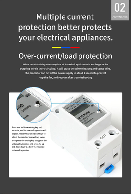 Glomarket Wi-Fi Tuya/Smart Life App Długotrwałe sterowanie Smart Circuit Protector Relay Device Switch Breaker Energy Meter
