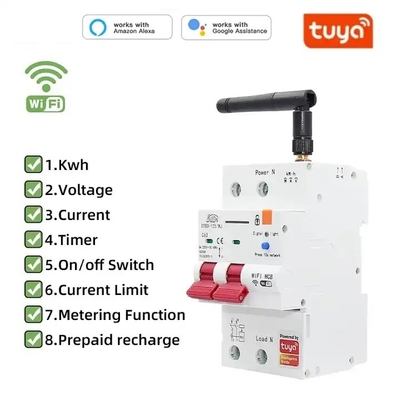 Glomarket Wi-Fi Smart Switch Tuya Smart 1p 2p 3p 4p Smart Home System Elektryczny obwód 4P MCB Smart Breaker