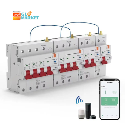 Glomarket Wi-Fi Smart Switch Tuya Smart 1p 2p 3p 4p Smart Home System Elektryczny obwód 4P MCB Smart Breaker