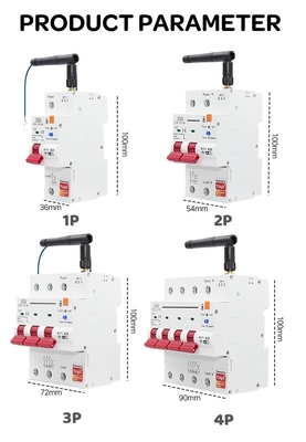 Glomarket Wi-Fi Smart Switch Tuya Smart 1p 2p 3p 4p Smart Home System Elektryczny obwód 4P MCB Smart Breaker