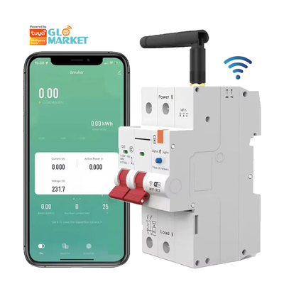Glomarket Wi-Fi Smart Switch Tuya Smart 1p 2p 3p 4p Smart Home System Elektryczny obwód 4P MCB Smart Breaker