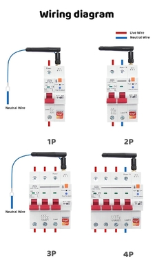 Glomarket Wi-Fi Smart Switch Tuya Smart 1p 2p 3p 4p Smart Home System Elektryczny obwód 4P MCB Smart Breaker