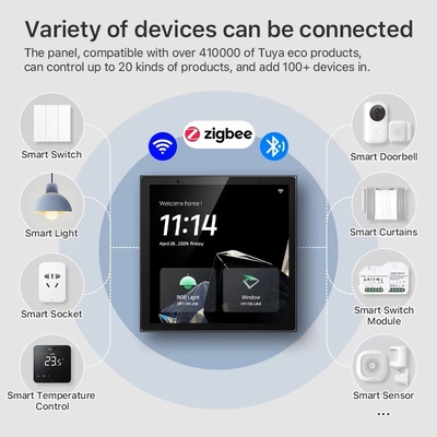Glomarket Panel sterowania inteligentnym domem Ekran dotykowy 4 cali Wi-Fi wielofunkcyjny System muzyki tła Tuya Zigbee Gateway