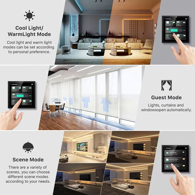 Glomarket Panel sterowania inteligentnym domem Ekran dotykowy 4 cali Wi-Fi wielofunkcyjny System muzyki tła Tuya Zigbee Gateway